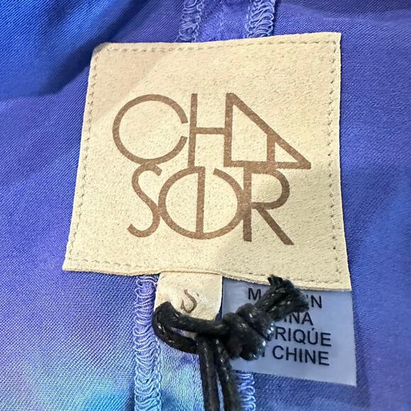 Chaser silky tie dye cropped top split back multicolor size S long sleeve - Picture 3 of 6